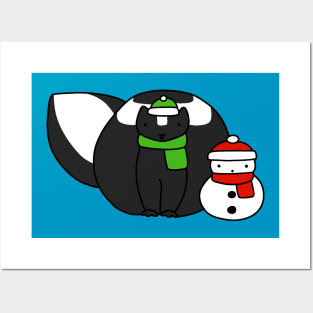 Skunk and Snowman Posters and Art